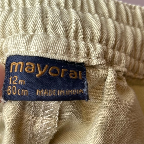 Mayoral Cotton Linen Blend Khaki Shorts - Boys 12M - Picture 7 of 8